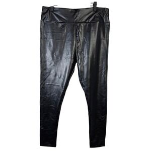CUPSHE Black Faux Leather Leggings Pants High‎ Waisted Stretch XL